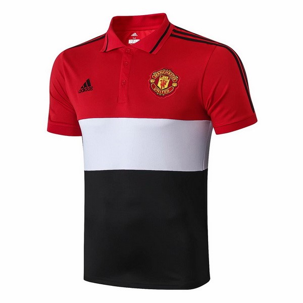 Polo Manchester United 2019-20 Rote Weiß Schwarz Fussballtrikots Günstig